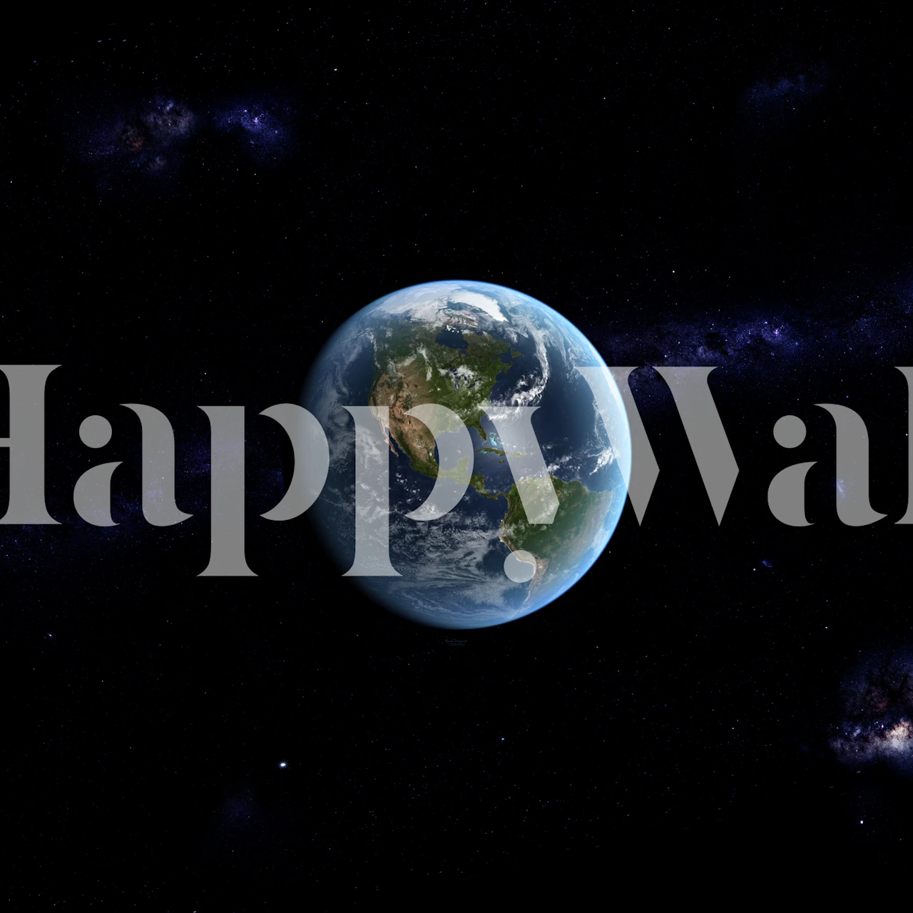 Earth view from space with blue and green colors wall mural