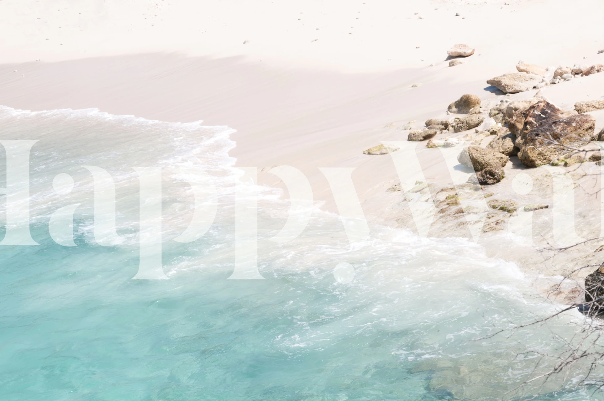 Beach shoreline with soft ocean waves and pastel colors wallpaper