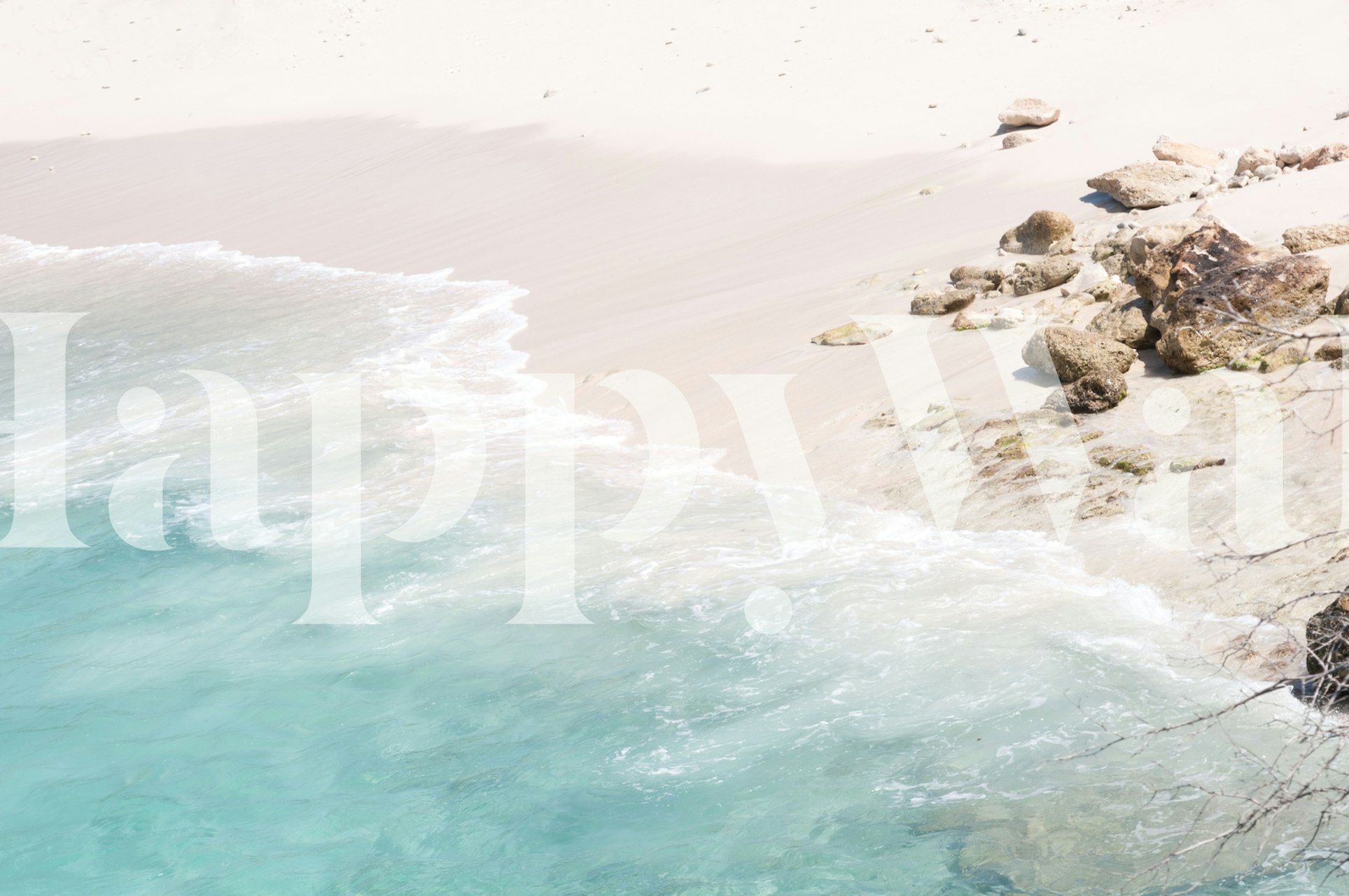 Beach shoreline with soft ocean waves and pastel colors wallpaper