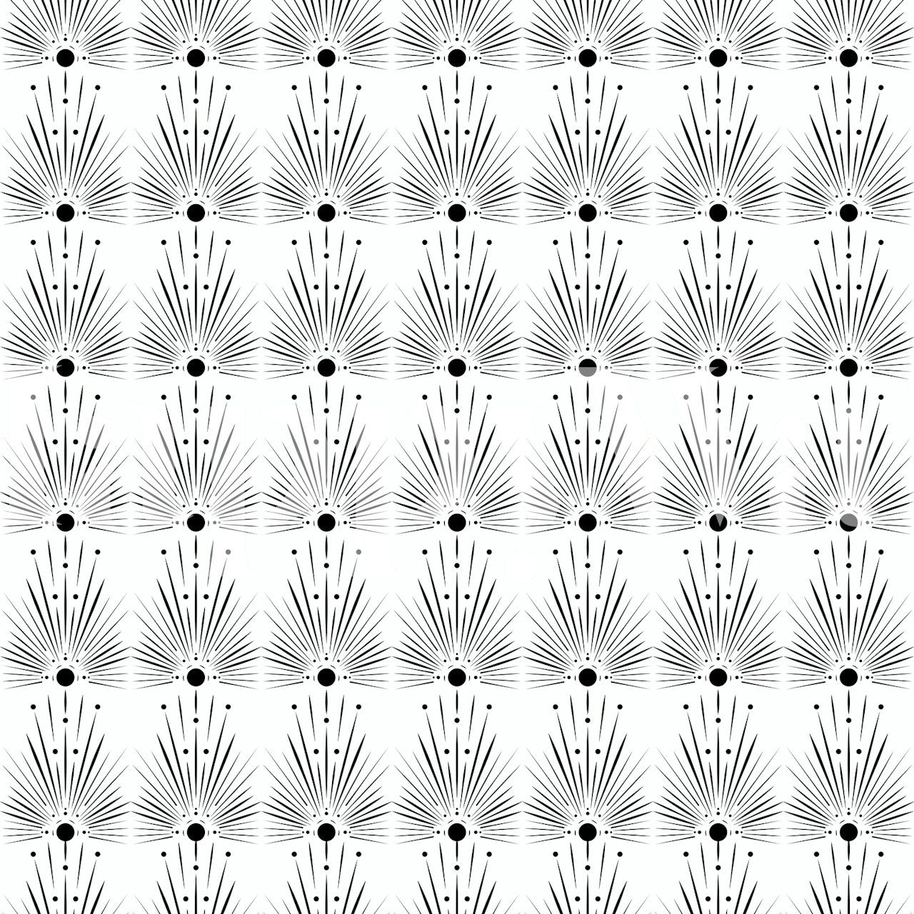 Einfarbiges Wandbild mit Explosionsmuster namens „Shine From Within“