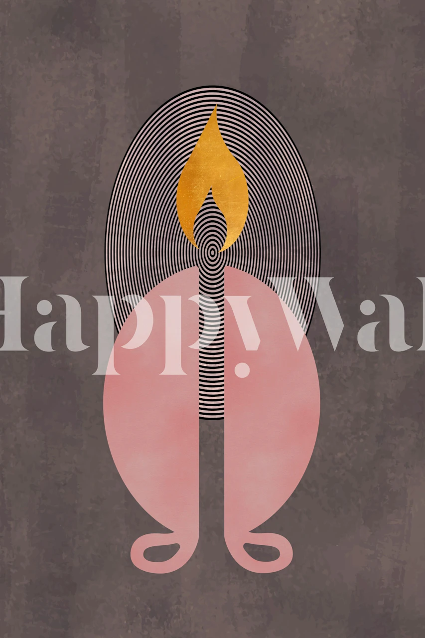 Colorful candle wallpaper in a room