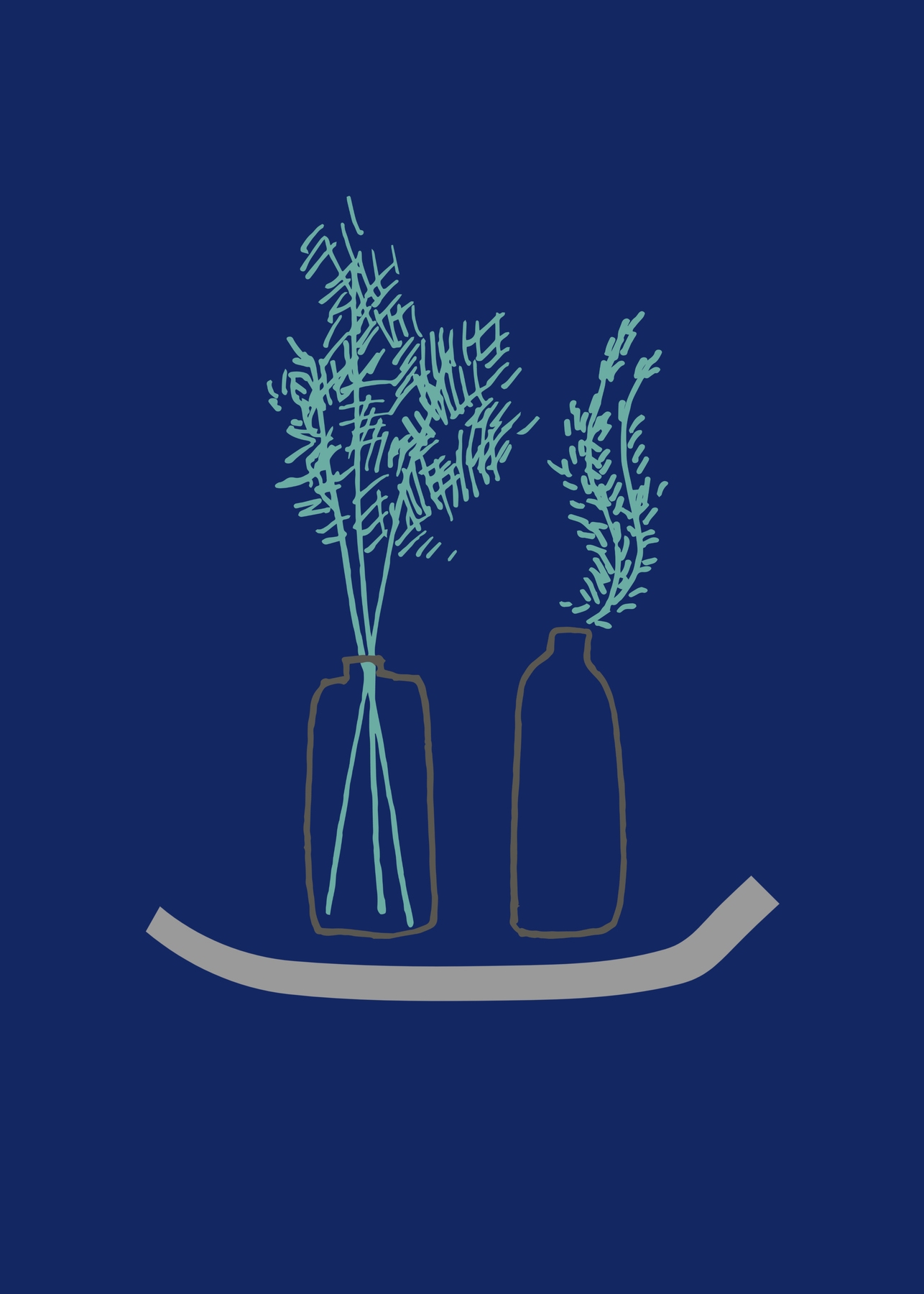 Minimal Flower Vases Wallpaper - Happywall