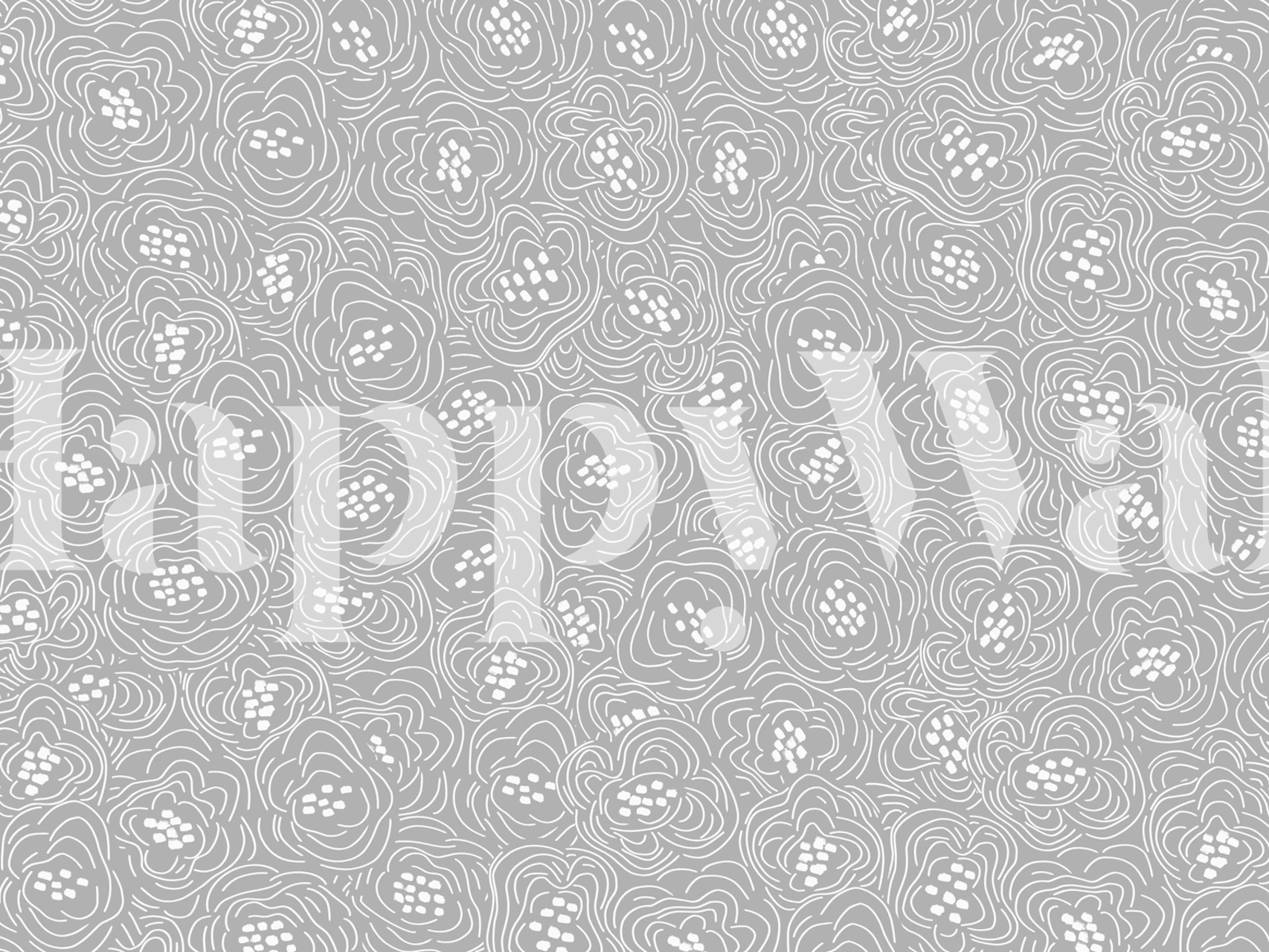 Papier peint gris avec un motif de coquelicot minimal