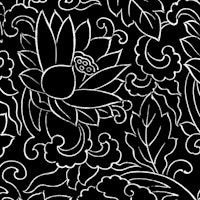 Lotus Flowers on Black ταπετσαρία