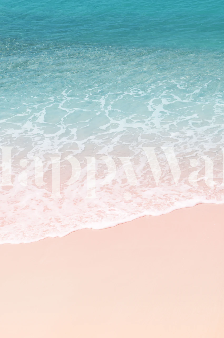 Caribbean Ocean Bliss 1 wall mural featuring gentle turquoise waves on a sandy beach