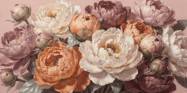 White Peonies on Pink