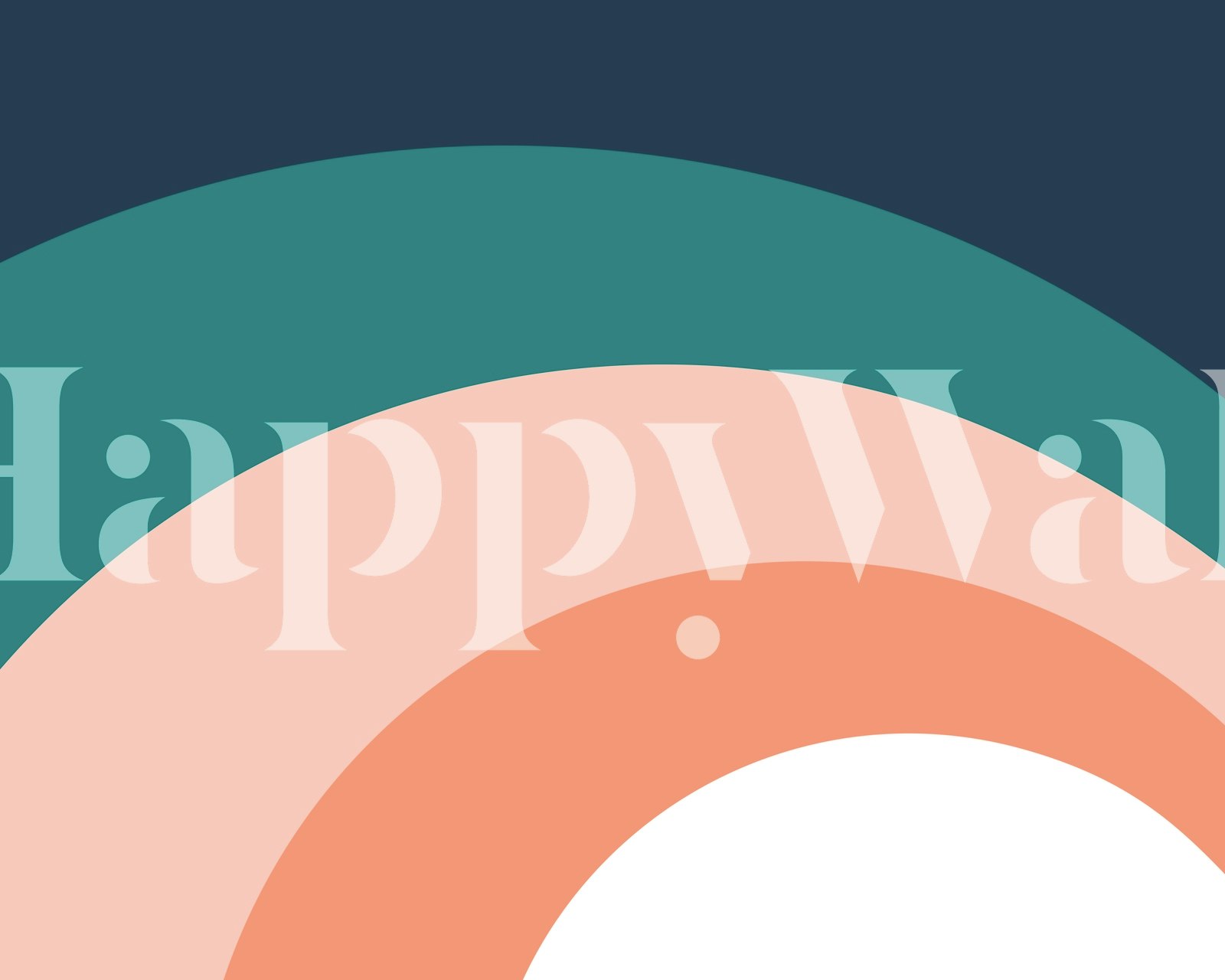 fotomural vinílico de parede arco-íris gradiente azul-petróleo e blush