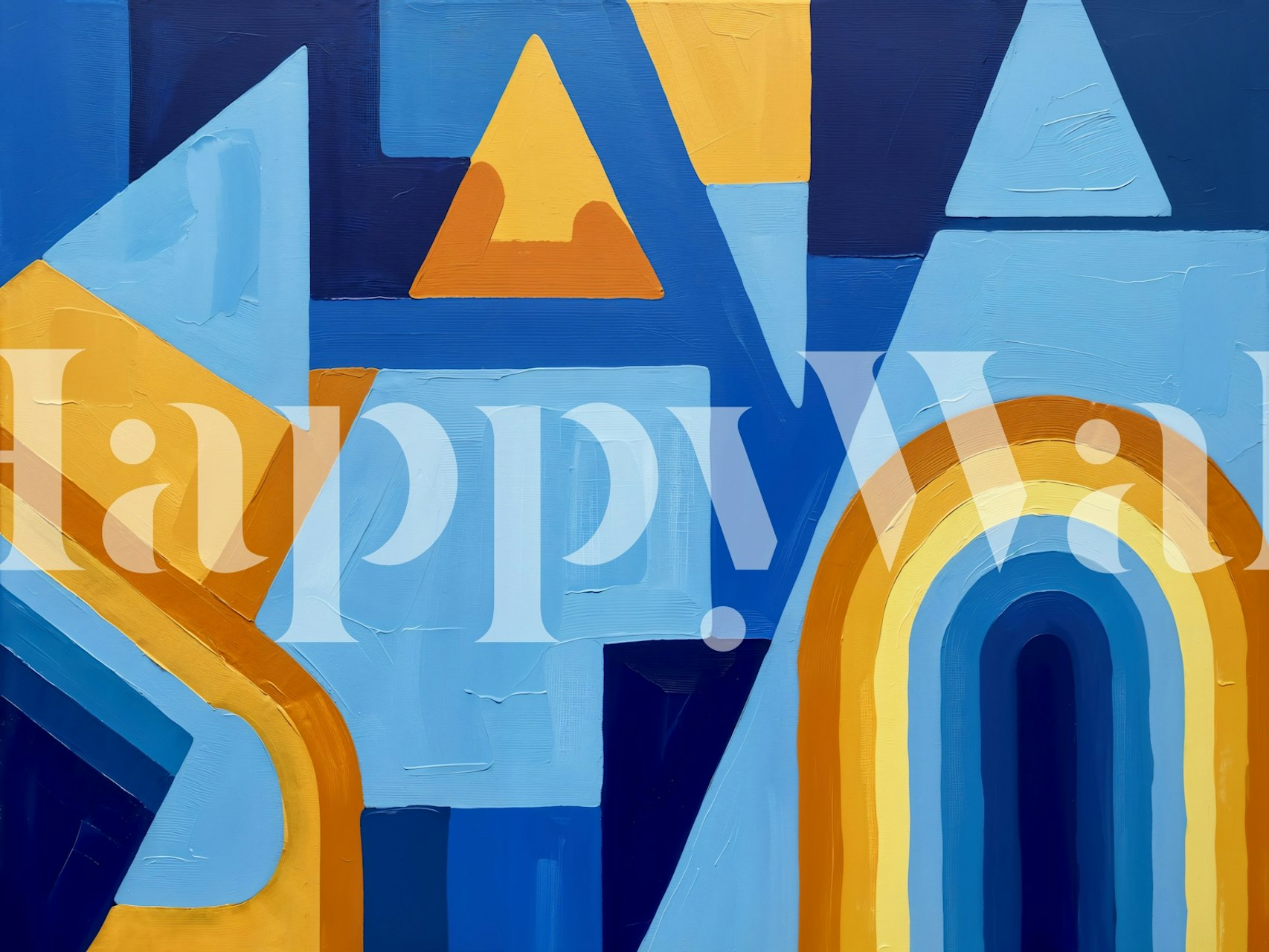 Rainbow Abbey wallpaper displayed in a room