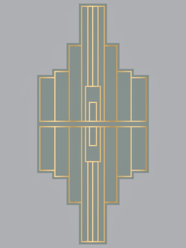 Grey Gold Art Deco