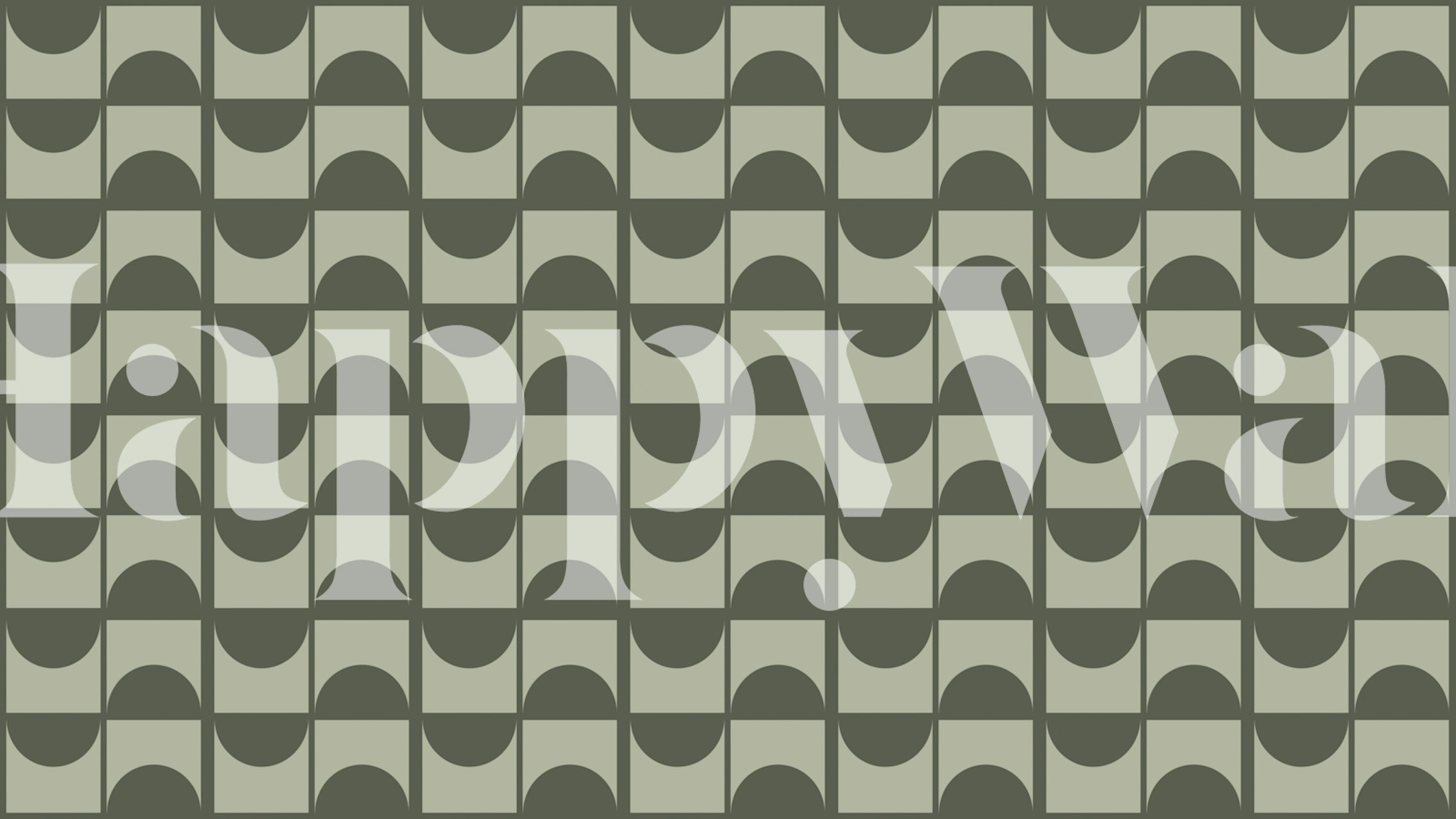 Geometric patterns in green and beige tones, mid-century modern wallpaper