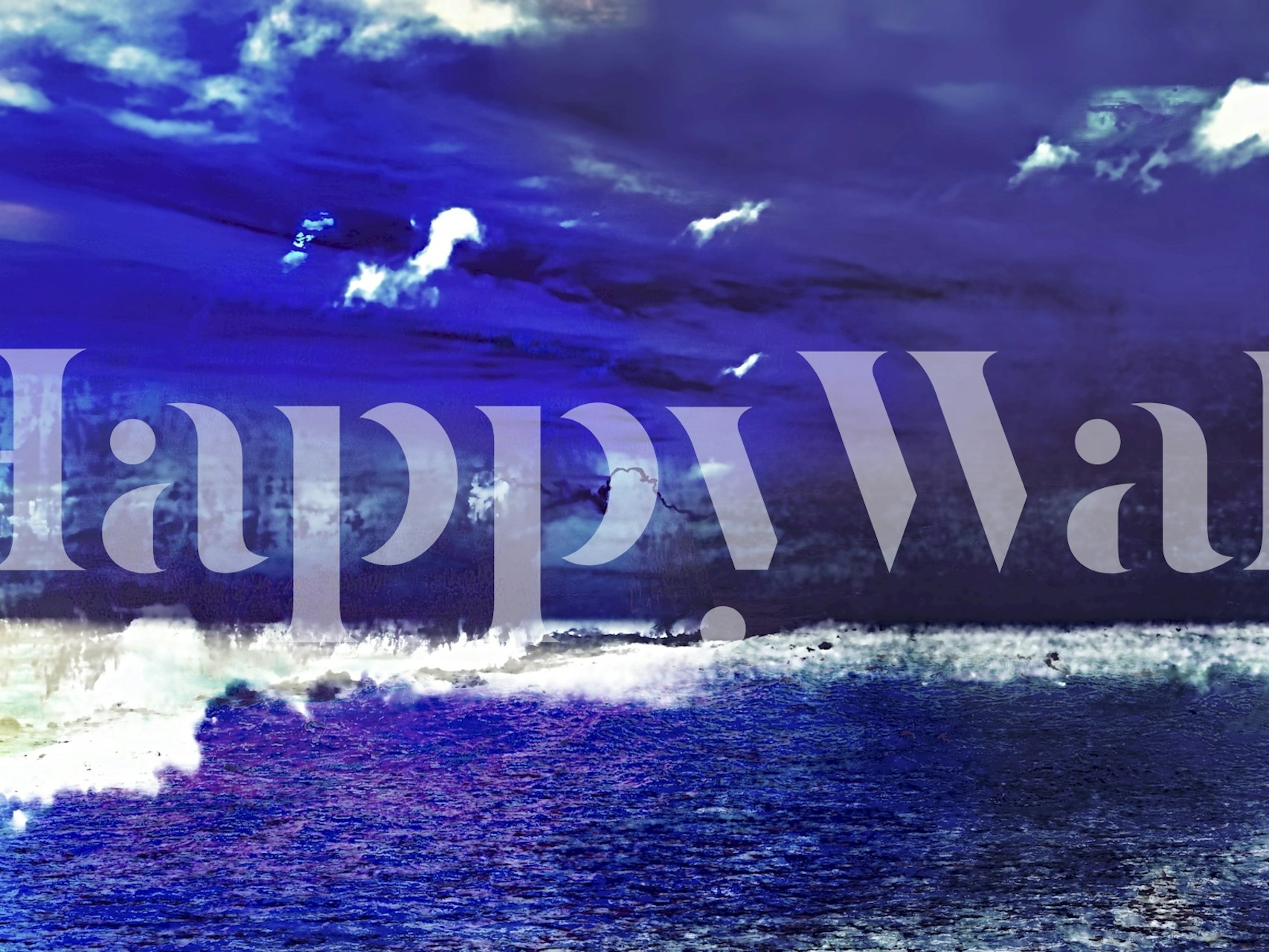 Cobalt Ocean wallpaper displayed in a room