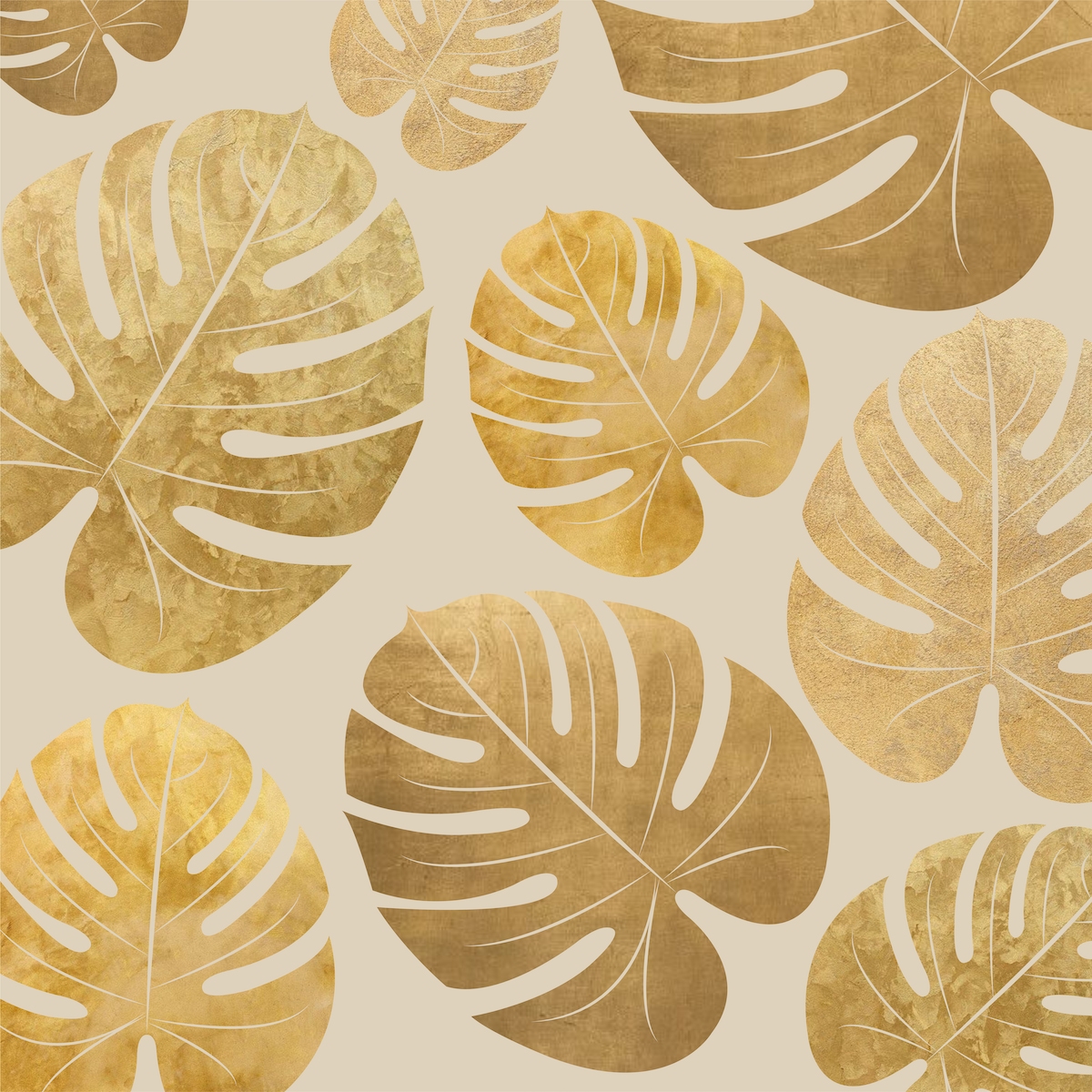 Golden Palm Leaves Glamour wallpaper - Happywall