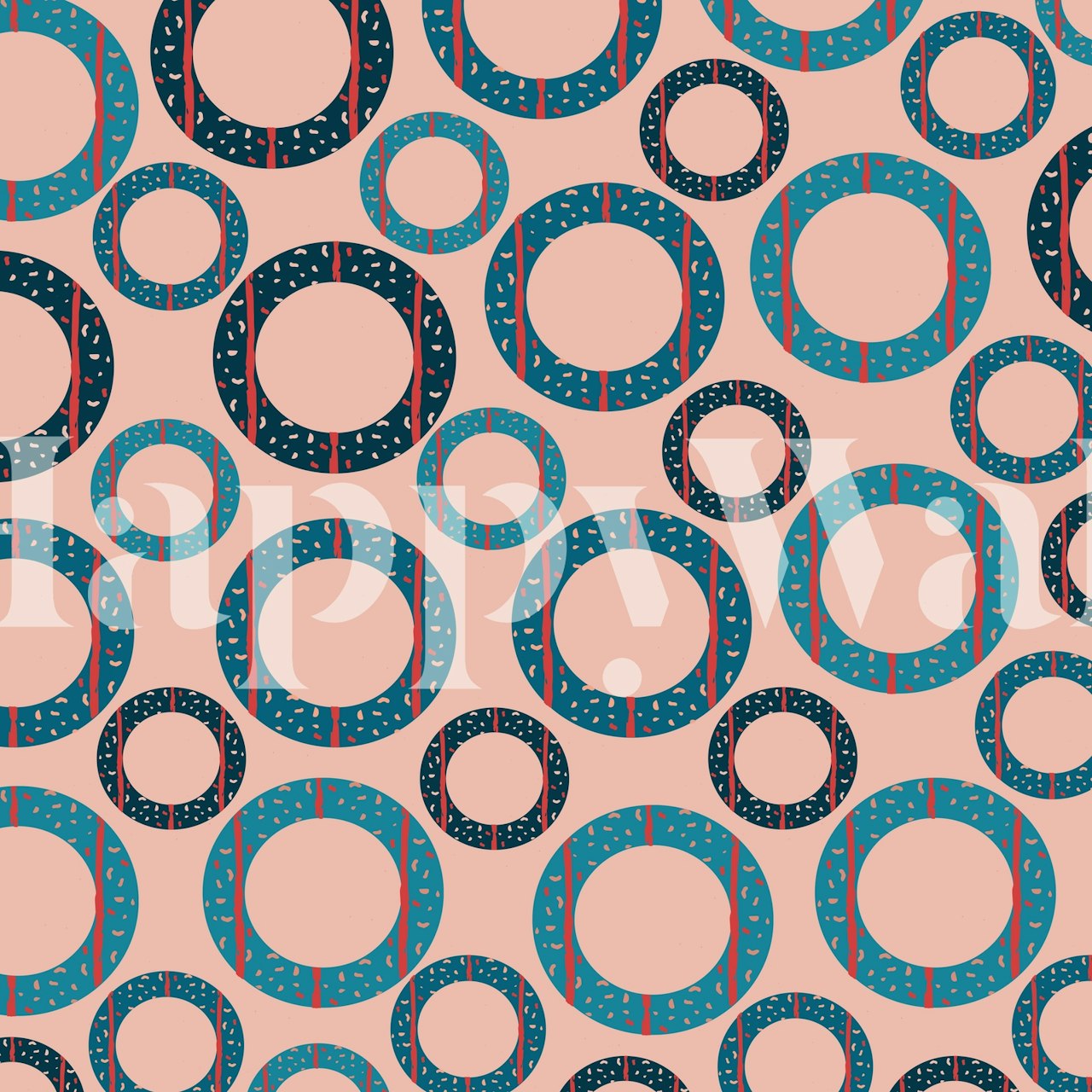 Blue Circle Shape wallpaper in a room
