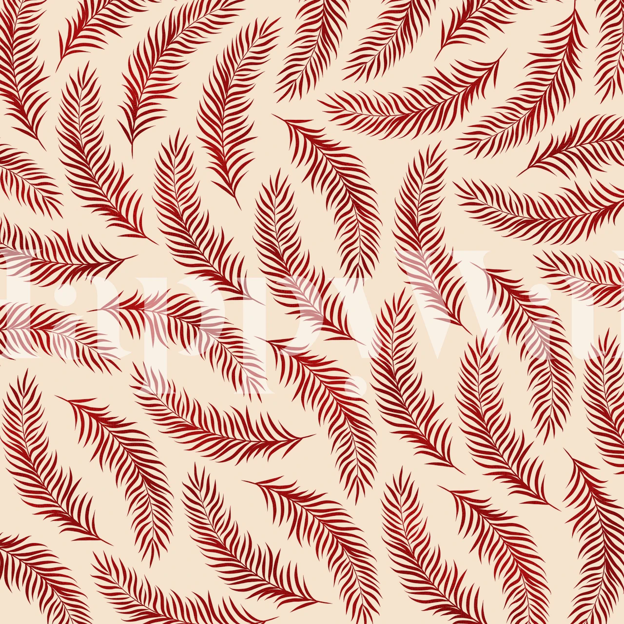 Red leaves pattern on neutral background wallpaper