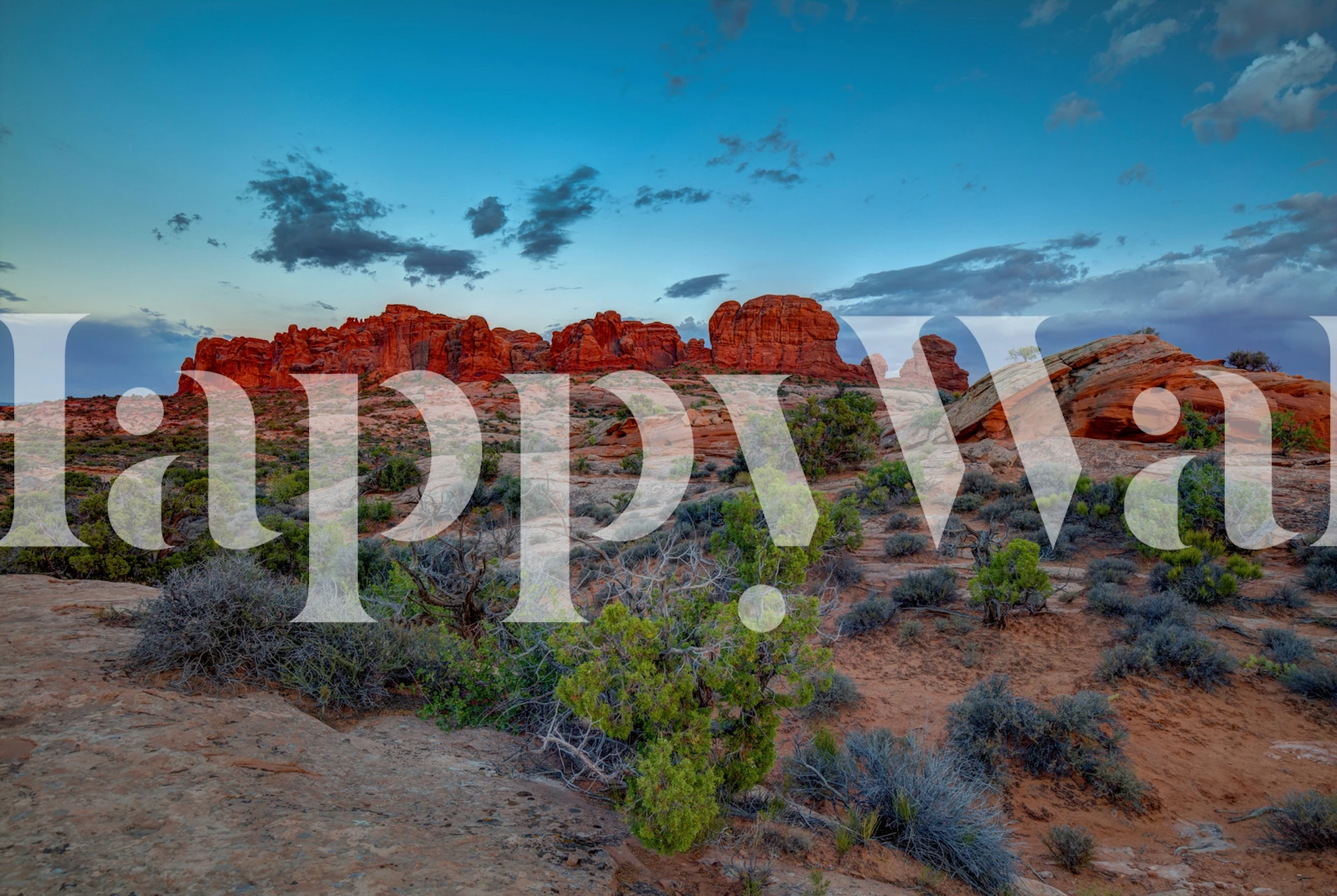 A Rock and Glow Sunset wallpaper in a room