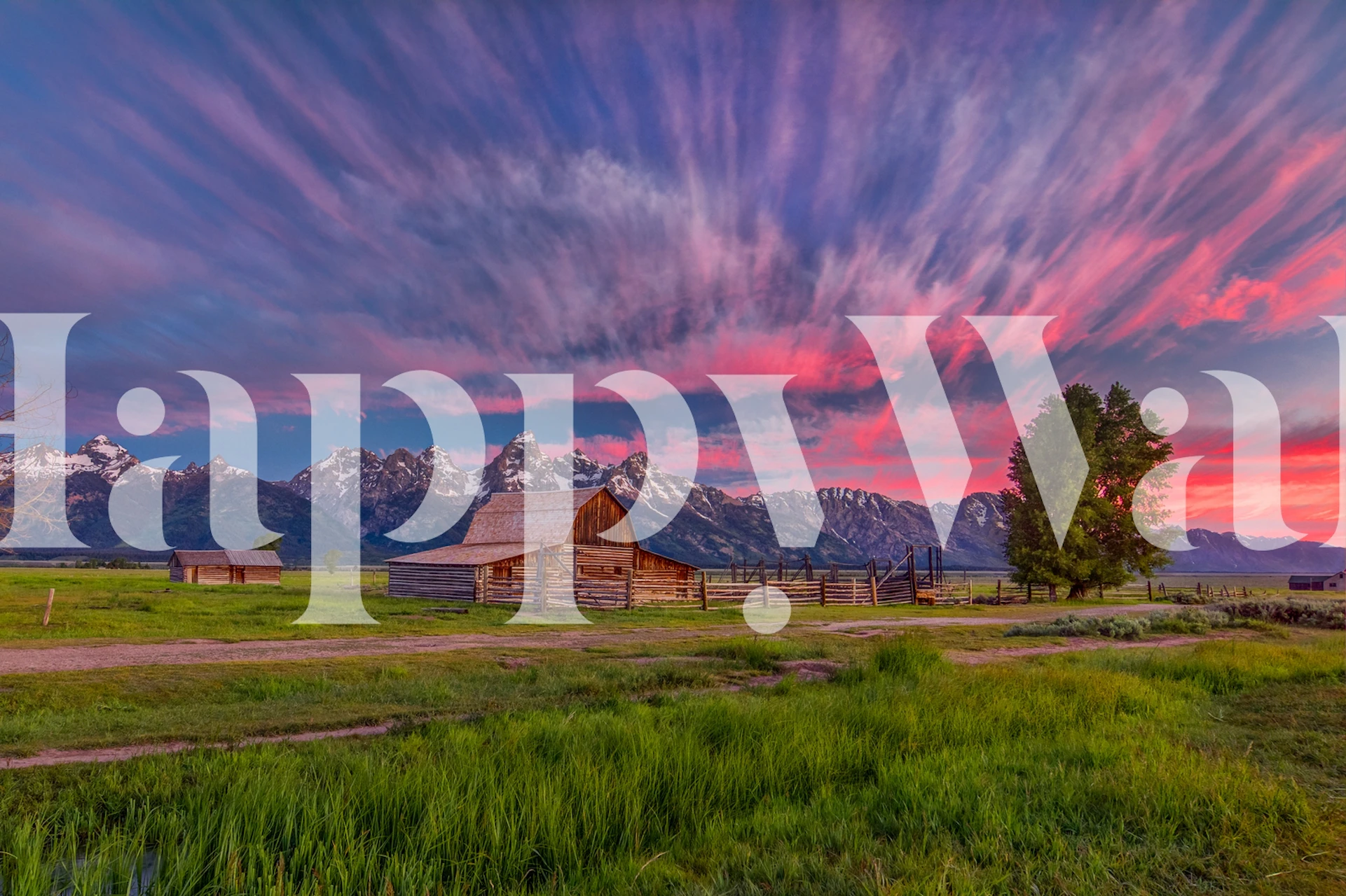 Wallpaper depicting Teton landscape at sunset