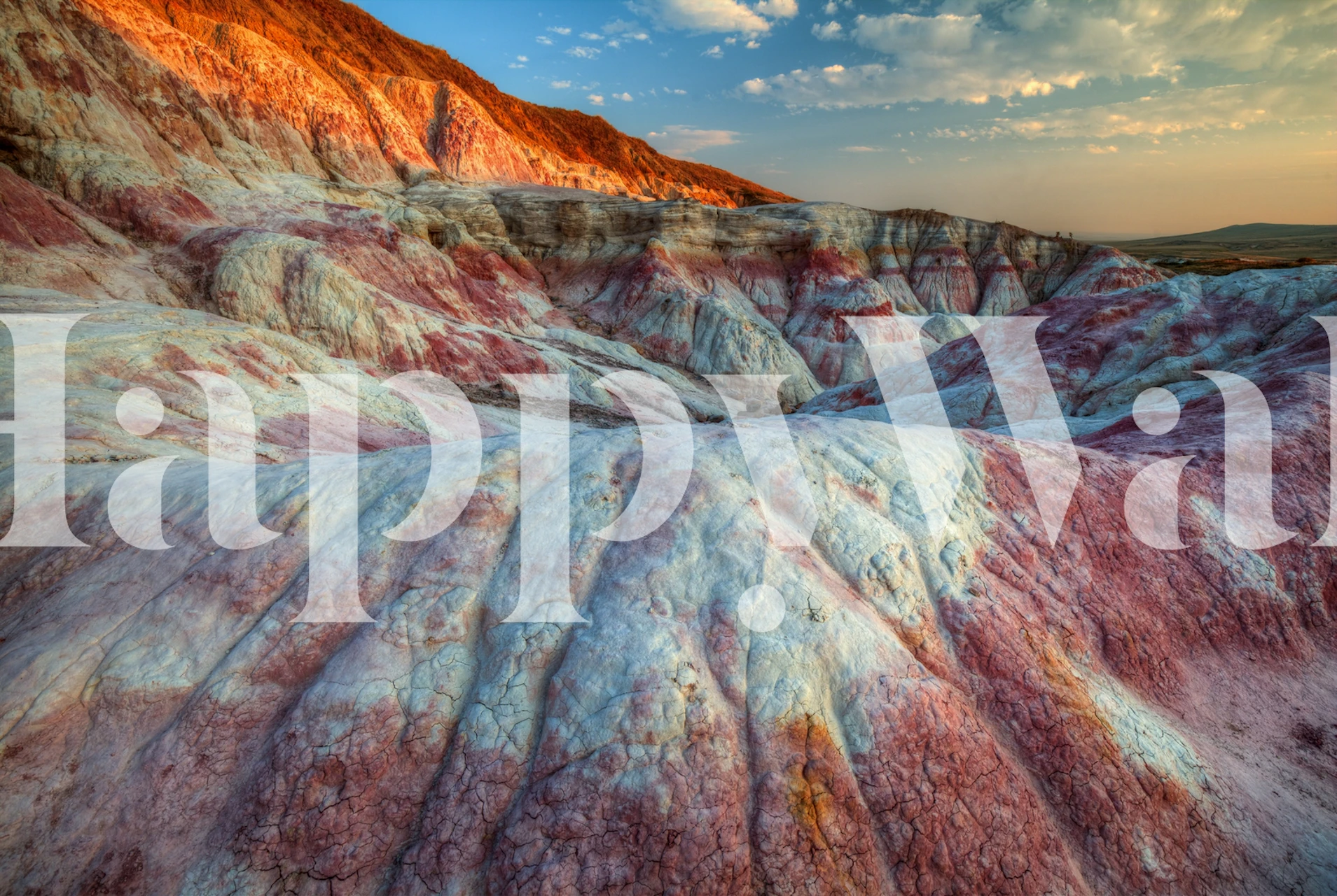 Abstract geometric pattern in pink, cream, and earthy tones wallpaper