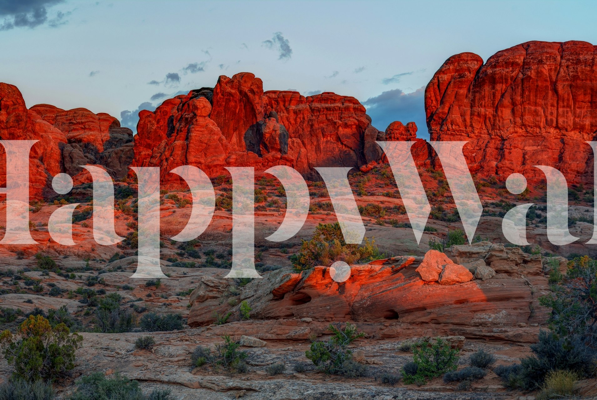 Glowing Rocks wallpaper displayed in a room
