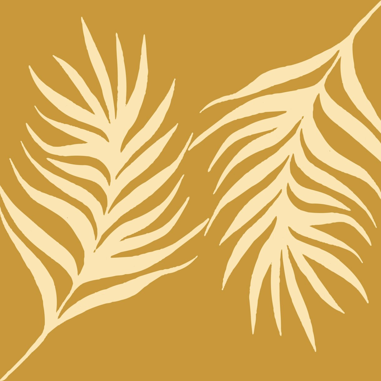 Golden Palm Leaves Wallpaper | Happywall