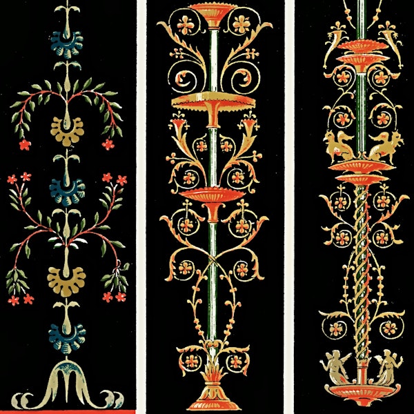 Vintage Gold Flowers Wallpaper