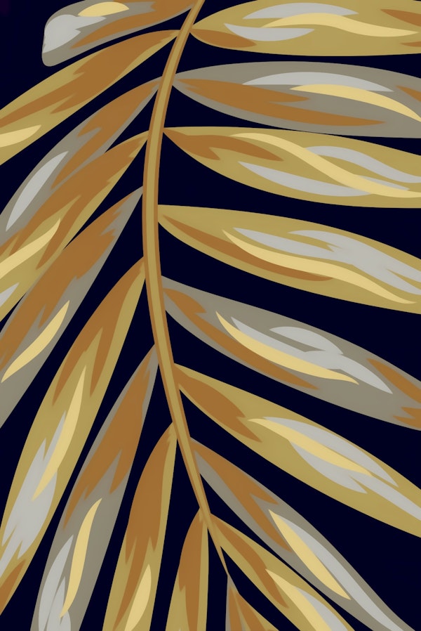 Golden Palm Leaf Wallpaper