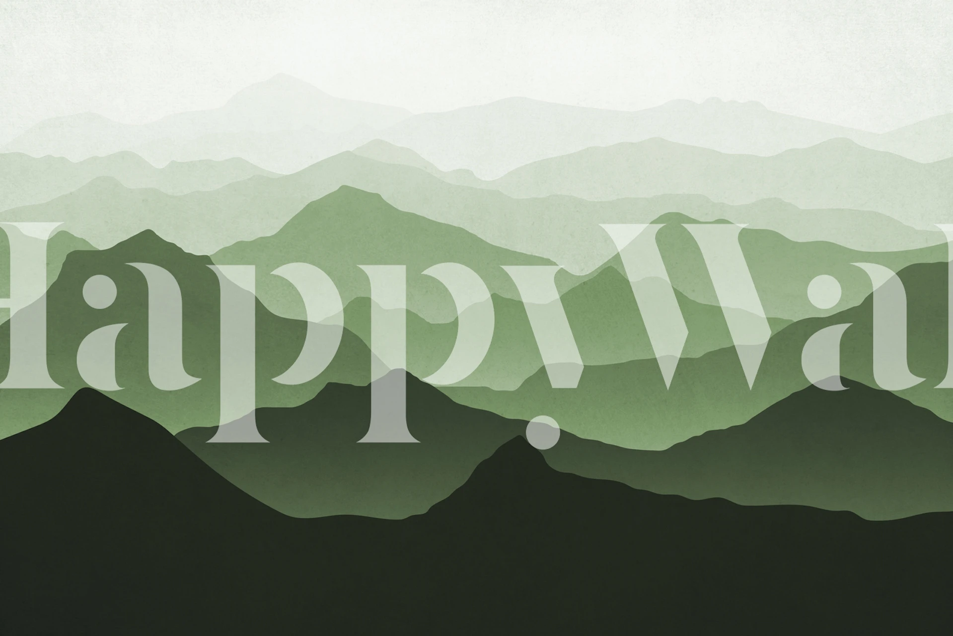 Fotomural vinílico de parede Silhuetas verdes de montanhas desaparecendo na névoa