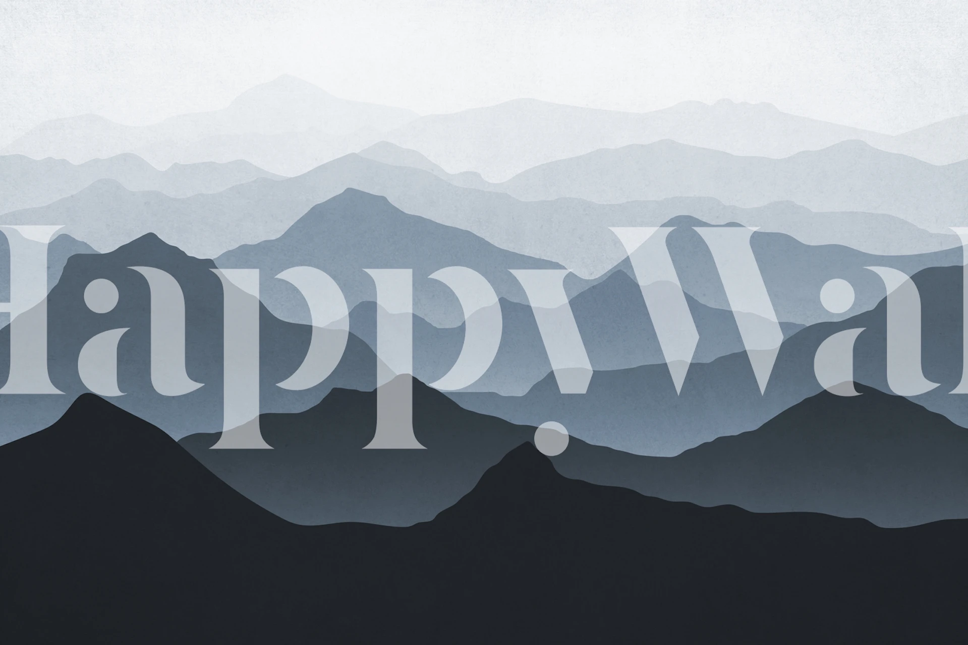 Blue mountains II wallpaper displayed in a room