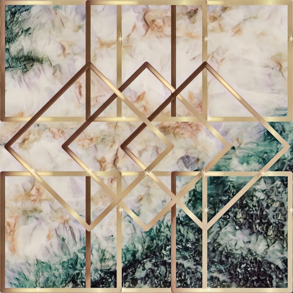 Art Deco Vintage Gold Marble