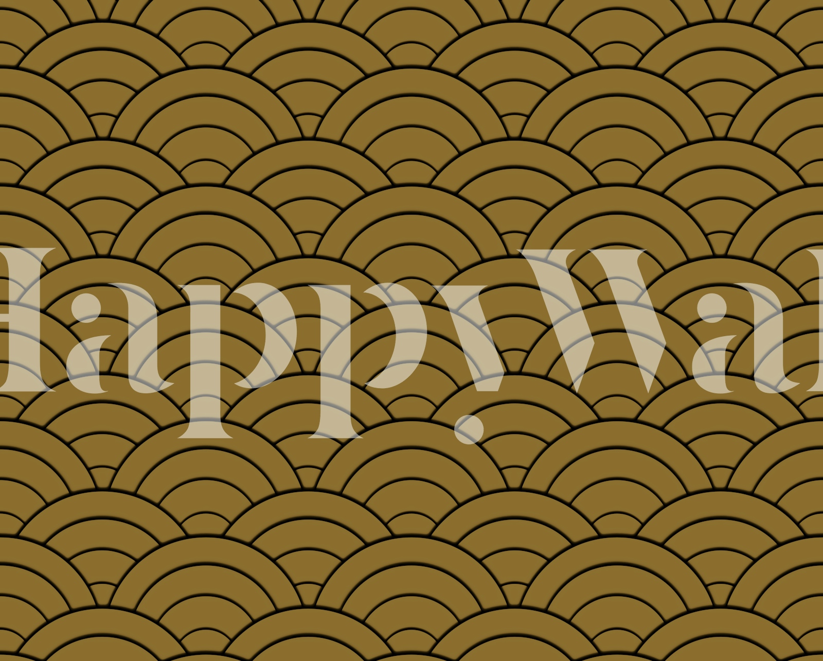 Geometric black and gold pattern wallpaper in Art Deco style
