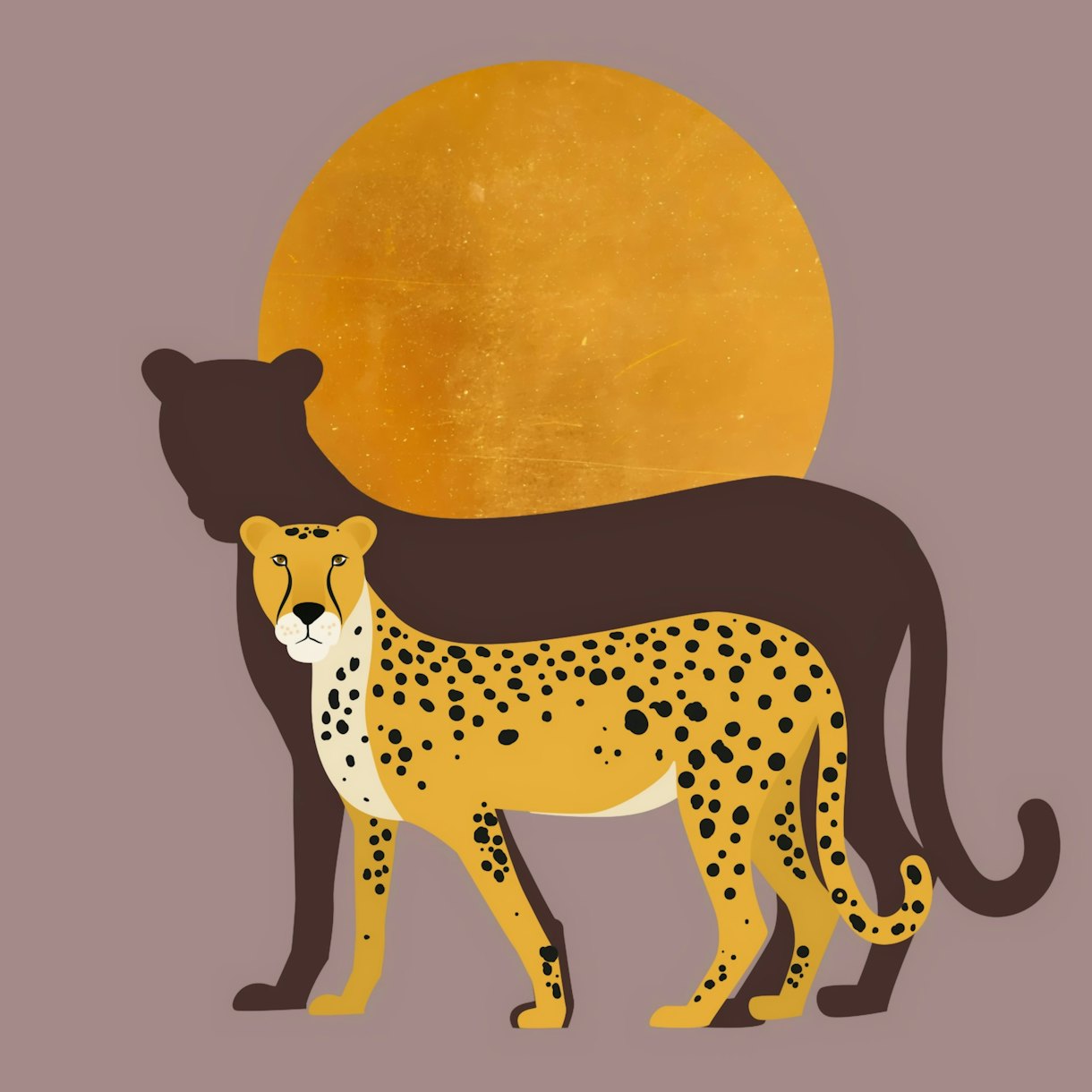 Golden Cheetah Sun Wallpaper - Happywall