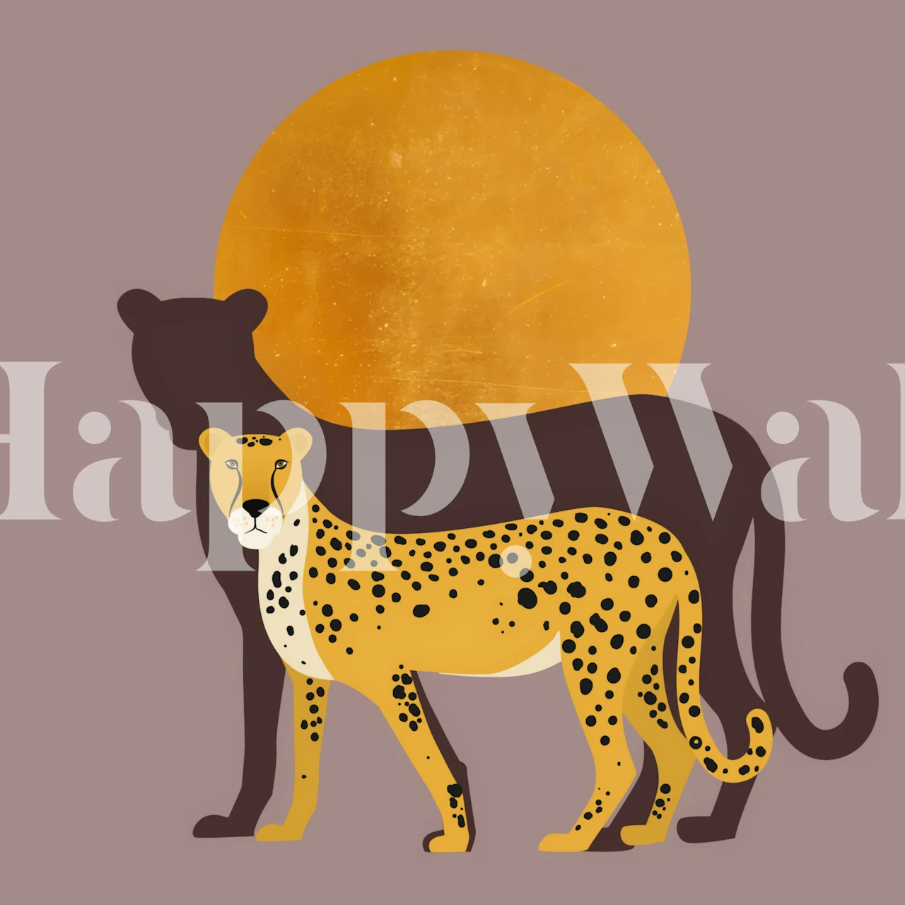 Golden Cheetah Sun tapet i et rum