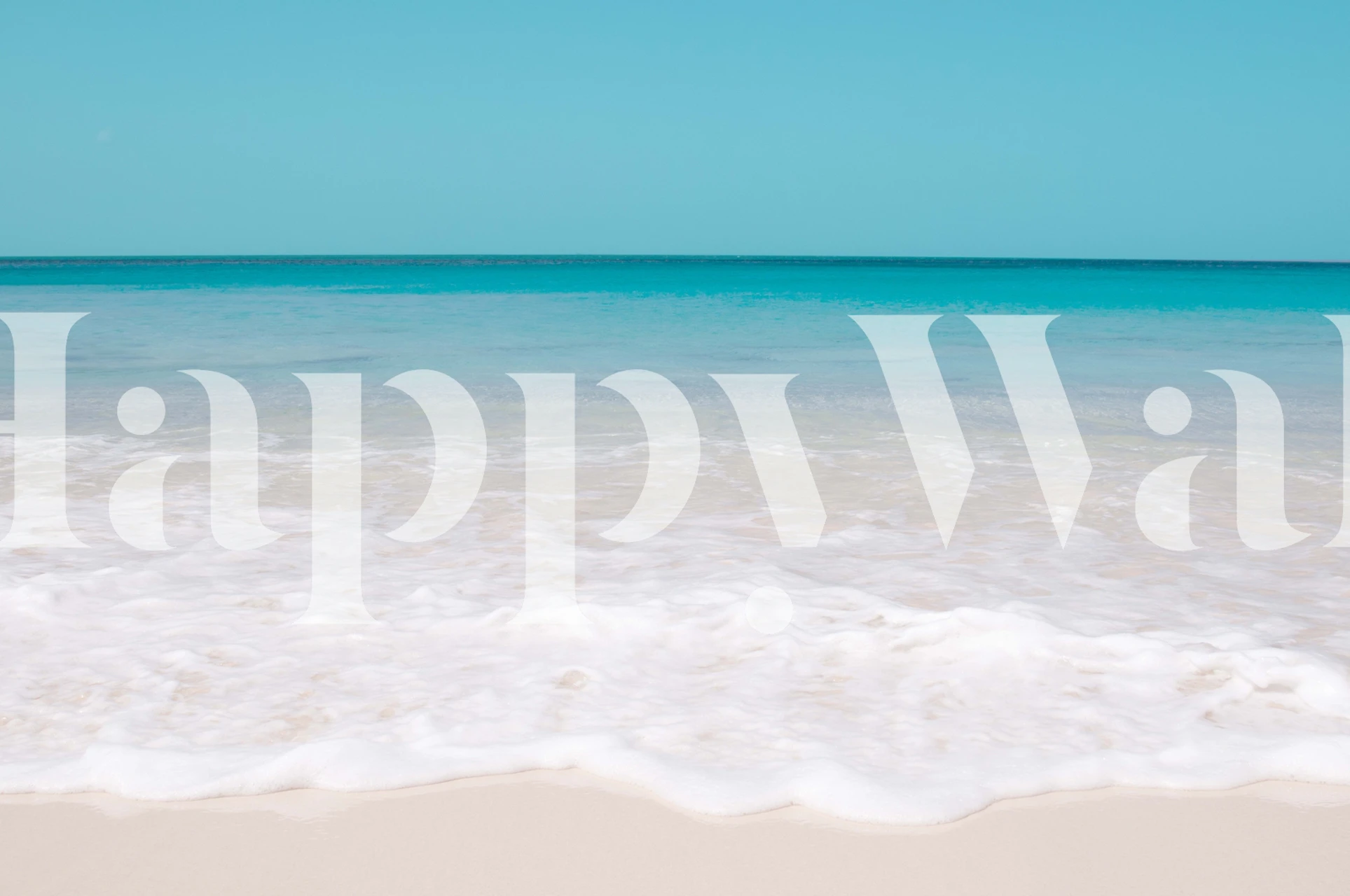 Caribbean beach with turquoise ocean waves and sandy shore wallpaper