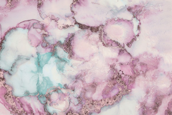 Alcohol Ink Art Teal Pink