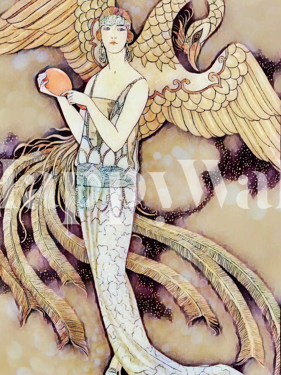 Art Deco Vintage Gold Glamour tapet i et rum