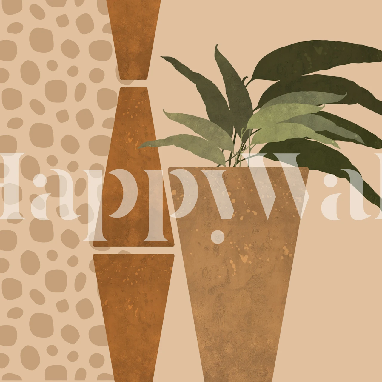 Tropical foliage design featuring earthy tones and leaf patterns wallpaper