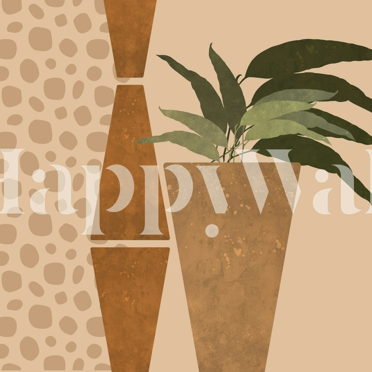 Tropical foliage design featuring earthy tones and leaf patterns wallpaper