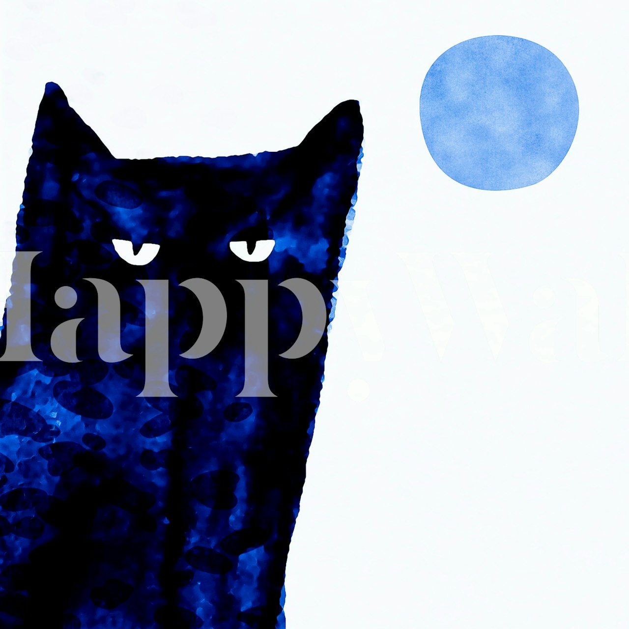 Tapeta Moon Cat Minimalism v místnosti