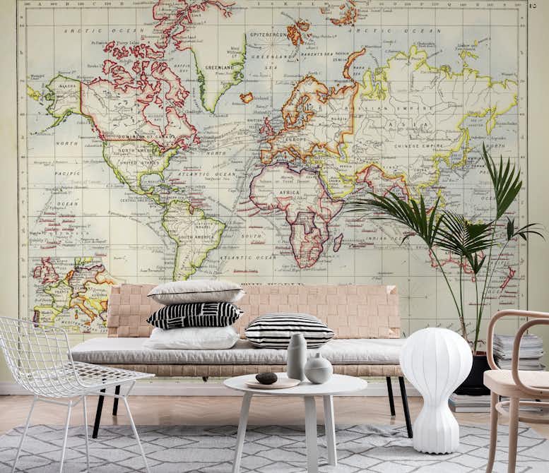 old world map wall mural