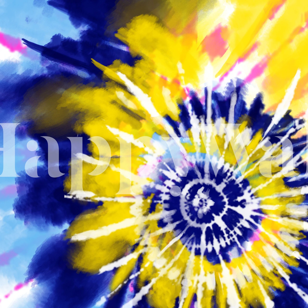 Vibrant Sea Sun Tie wallpaper in a room