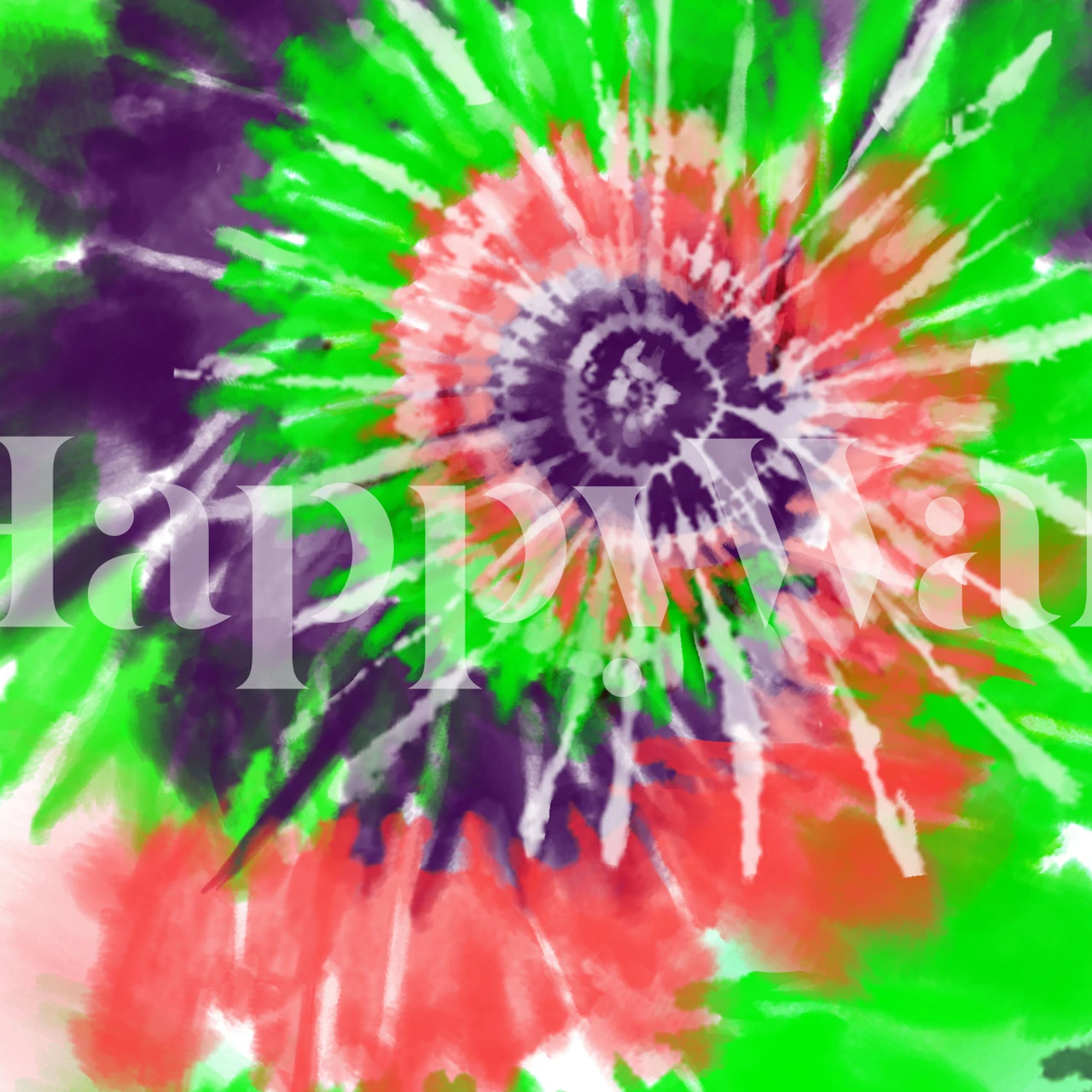 Colorful tie dye pattern in green, pink, purple, and white wallpaper