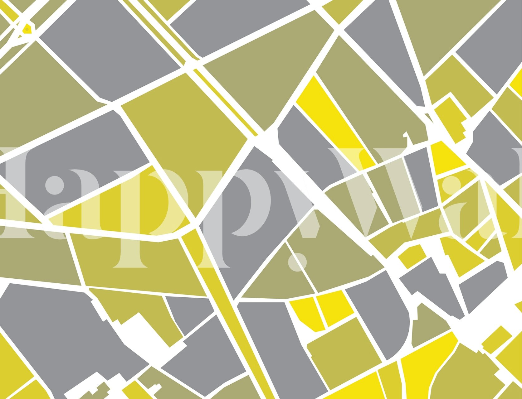 Map design in yellow and grey colors, geometric wallpaper