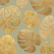 Moss Green Metal Palm Leaves