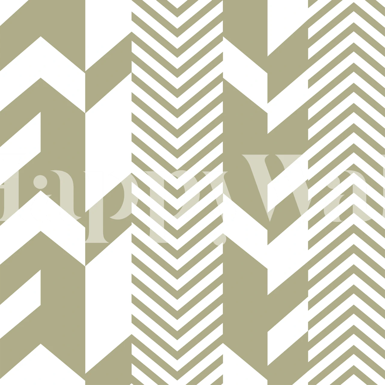 Chevron pattern in moss green and white wallpaper