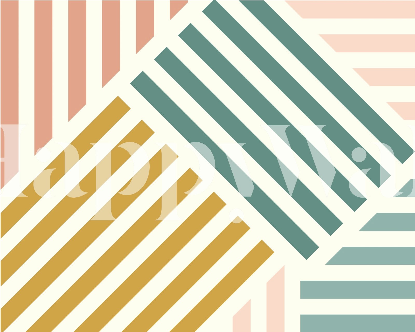 Colorful stripes in peach, teal, and gold wallpaper