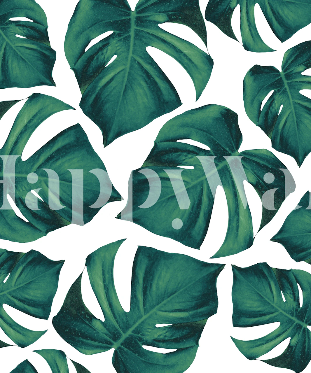 Monstera leaves wallpaper vist i et rum