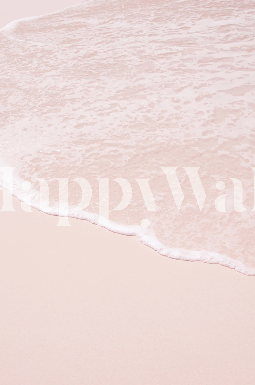 Gentle sea foam on blush pink sand wall mural