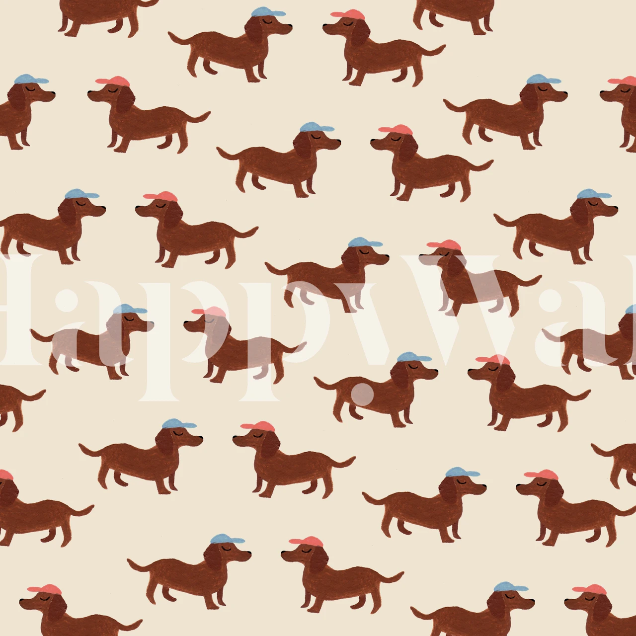 Dachshunds with hats tapeta u sobi