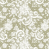 boho pastel green olive lace behang