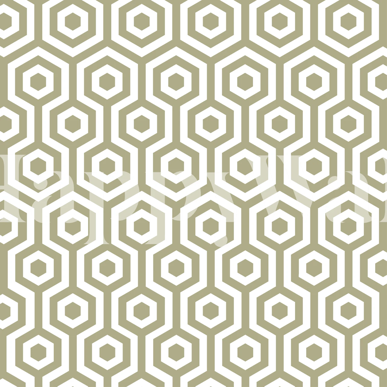Beige and white 60s hexagon pattern wall mural