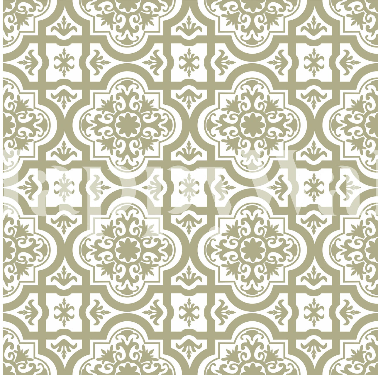 Tapeta Alhambra Tiles Pale Green w pokoju